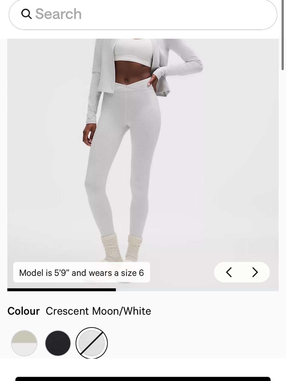 lululemon athletica Crescent Moon/White High-Rise V-Waist Leggings size 4 25”